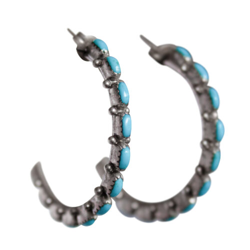 Zuni Turquoise Hoops - 30 mm