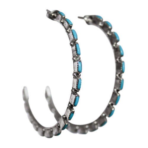 Zuni Turquoise Hoops - 55 mm