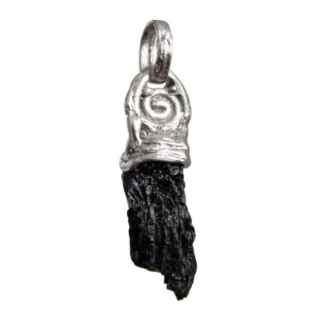 Silver Spiral Black Tourmaline Pendant - Image 5